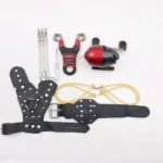 Stainless Steel Red Wrap Left and Right Hand Fishing Slingshot Set Outdoor Fish Target Shooting